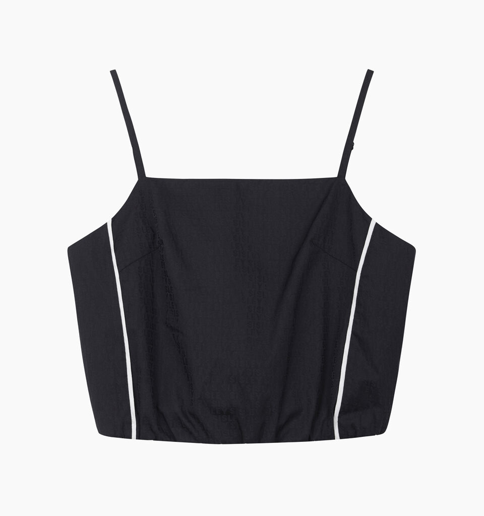 Black bustier with jacquard pattern - sisley k top - Preto | Sisley K image number 2